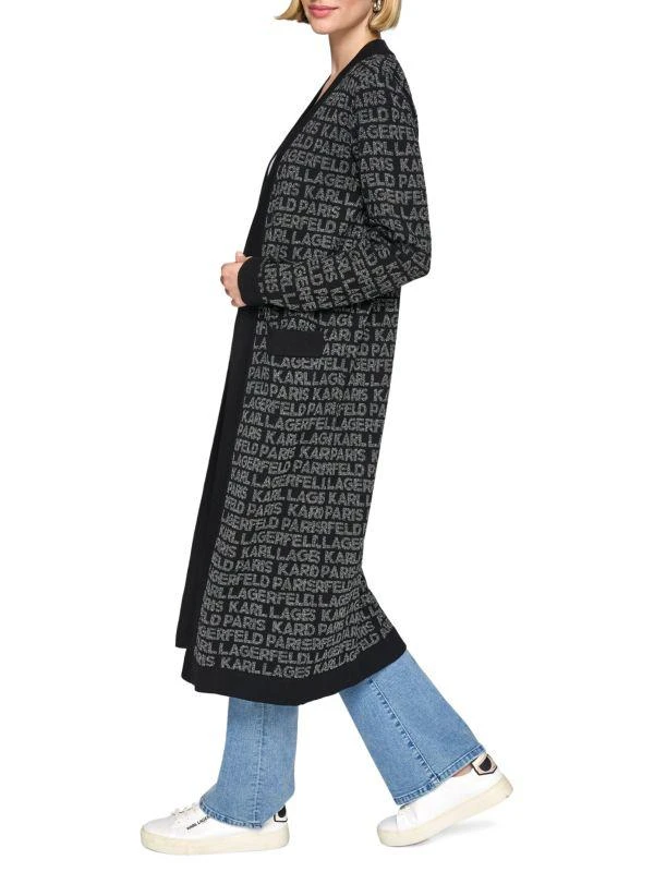 Karl Lagerfeld Paris Logo Open Front Cardigan 3