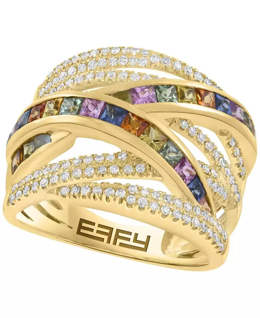 Diamond (3/8 ct. t.w.) and Gemstone (1-3/4 ct. t.w.) Ring in 14k Yellow Gold (also in Rose Gold and White Gold)