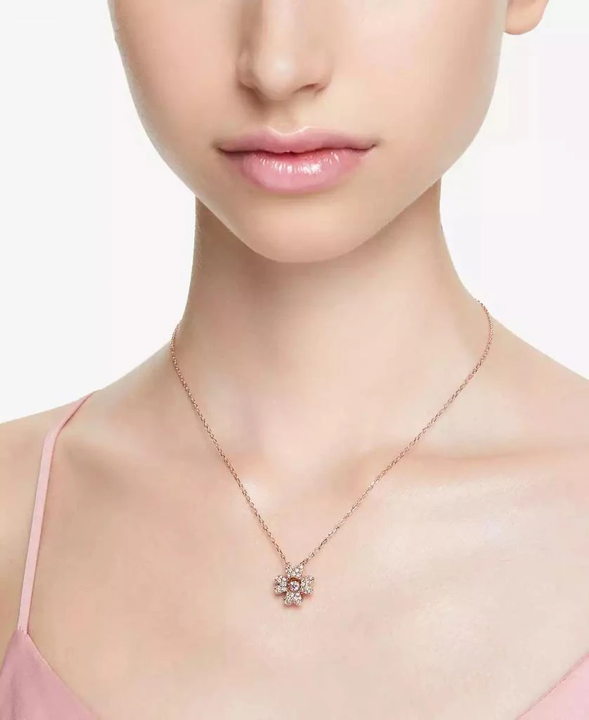 Swarovski Rose Gold-Tone Idyllia Crystal Clover Pendant Necklace, 15" + 2-3/4" extender 5