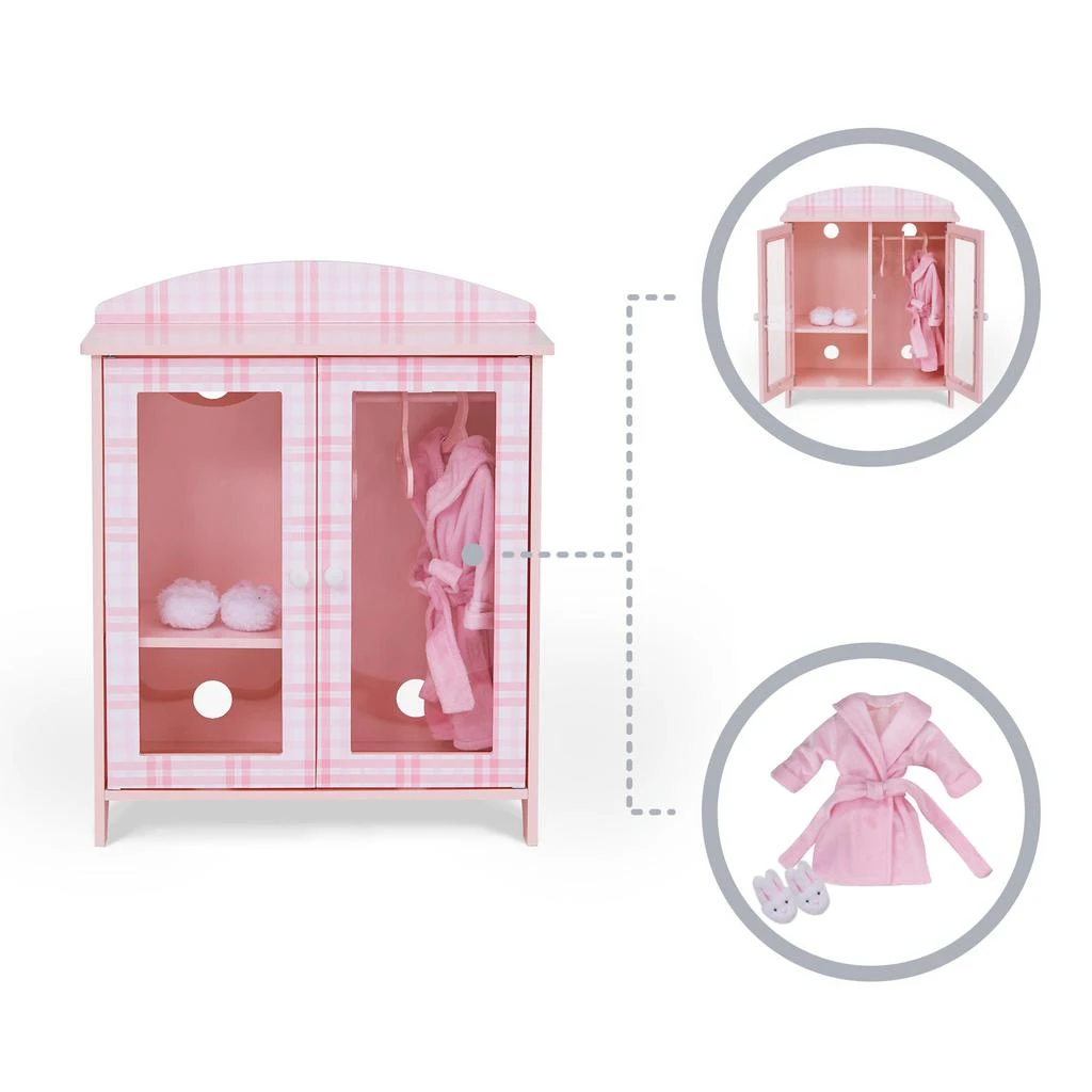 Teamson Sophia’s Aurora Princess Closet, Robe, Slippers for 18" Dolls, Pink 5
