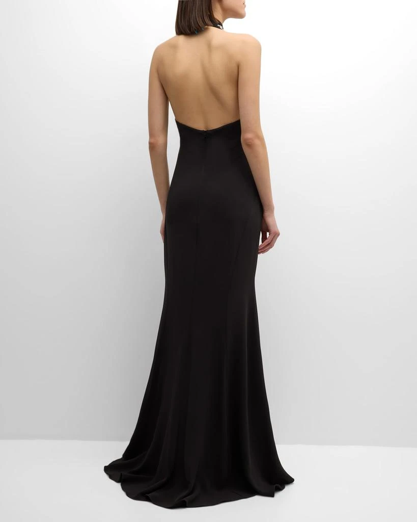 Zuhair Murad Crystal Halter Soft Cady Mermaid Gown 5