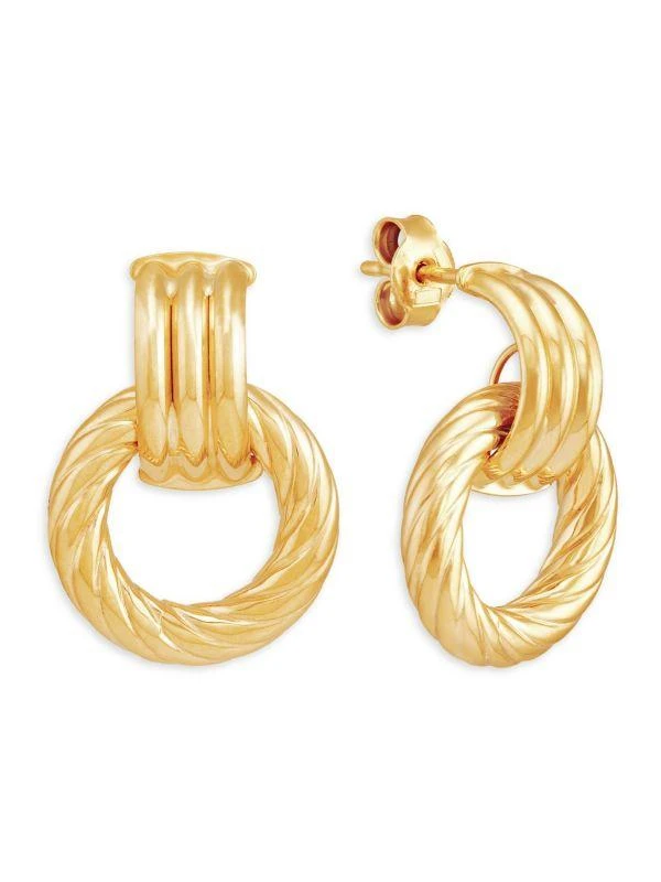 Saks Fifth Avenue 14K Yellow Gold Twisted Earrings 4