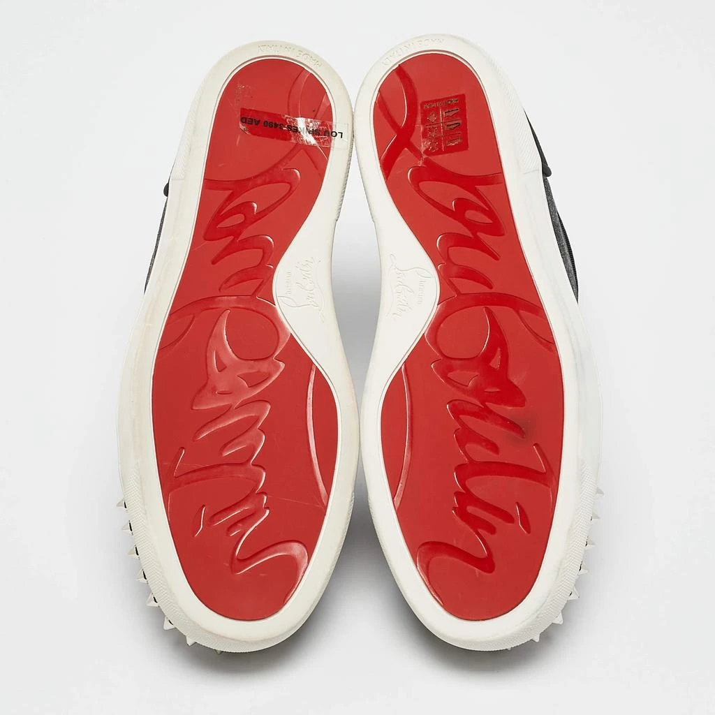 Christian Louboutin Christian Louboutin Silver/Black Suede and Leather Lou Spikes High Top Sneakers Size 37.5 6