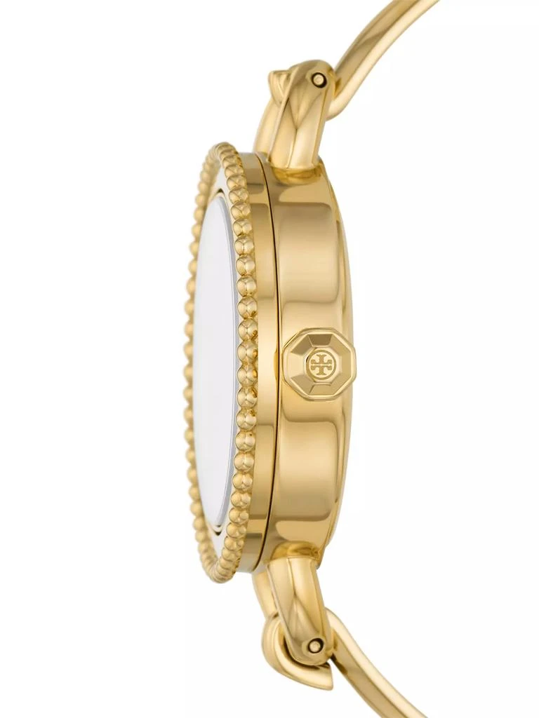 Tory Burch Miller Goldtone Interchangeable Bezel Bangle Watch 6