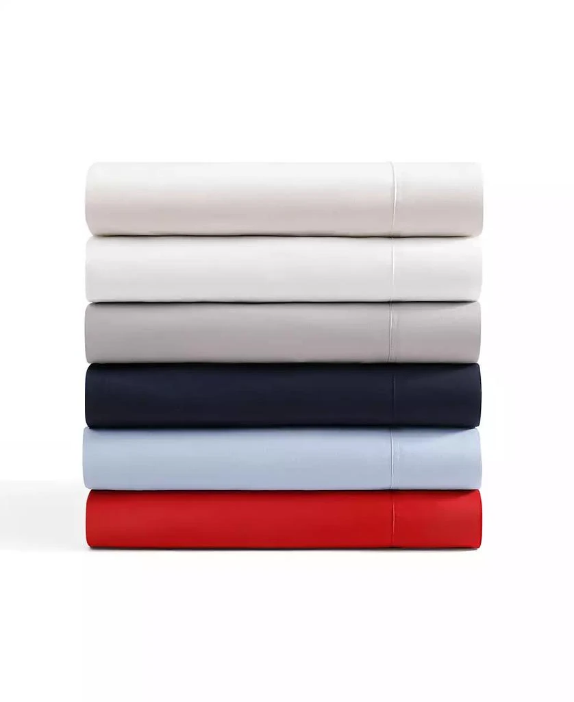 Tommy Hilfiger Solid 200-Thread Count Cotton Percale 4-Pc. Sheet Set 7