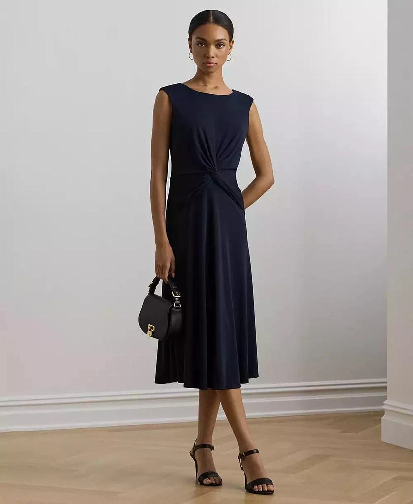 Ralph Lauren Women's Twist-Front Cap-Sleeve Stretch Jersey Dress 1
