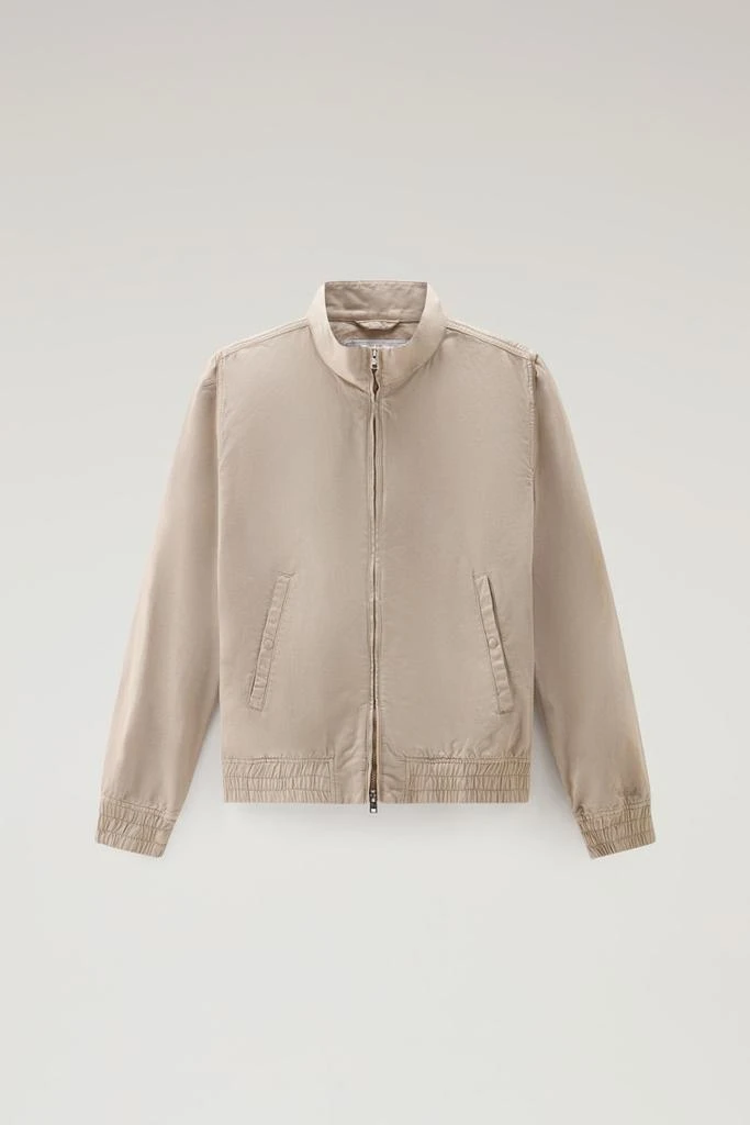 Woolrich Bomber Jacket in Cotton-Linen Blend - Men - Beige 5