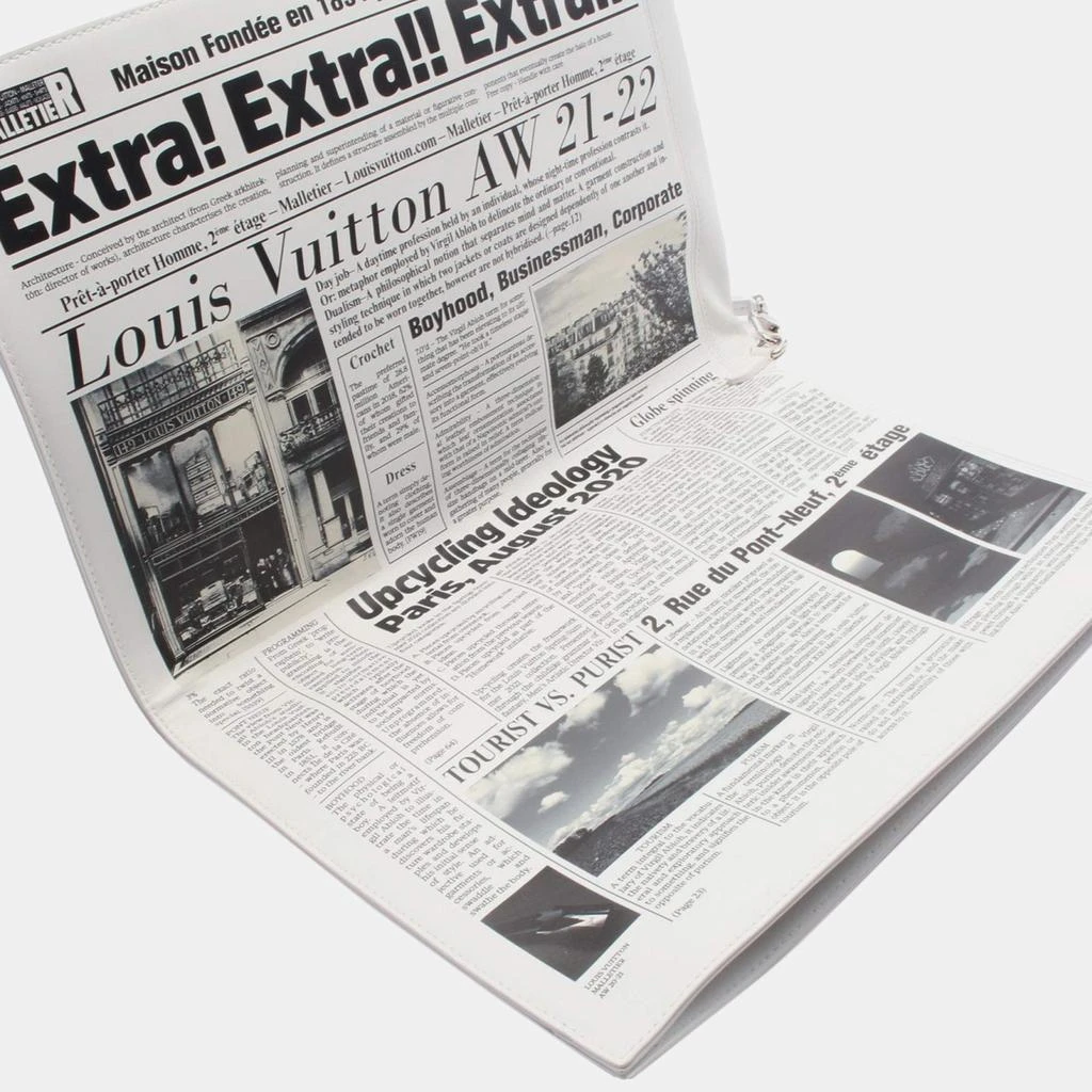 Louis Vuitton Louis Vuitton Multicolor White Leather Everyday LV Newspaper Pouch 3