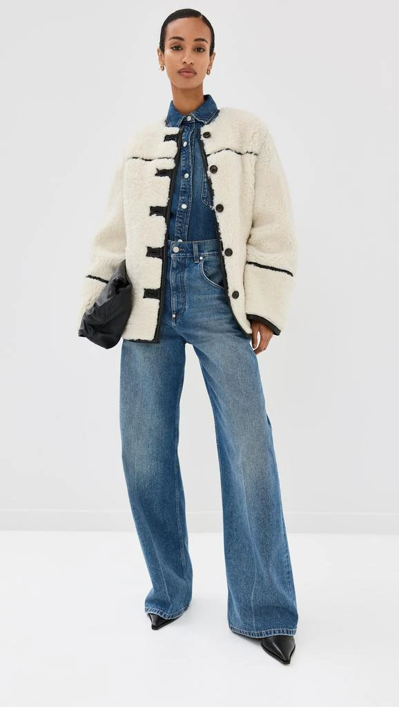 VERONICA BEARD Anya Reversible Shearling Coat 4