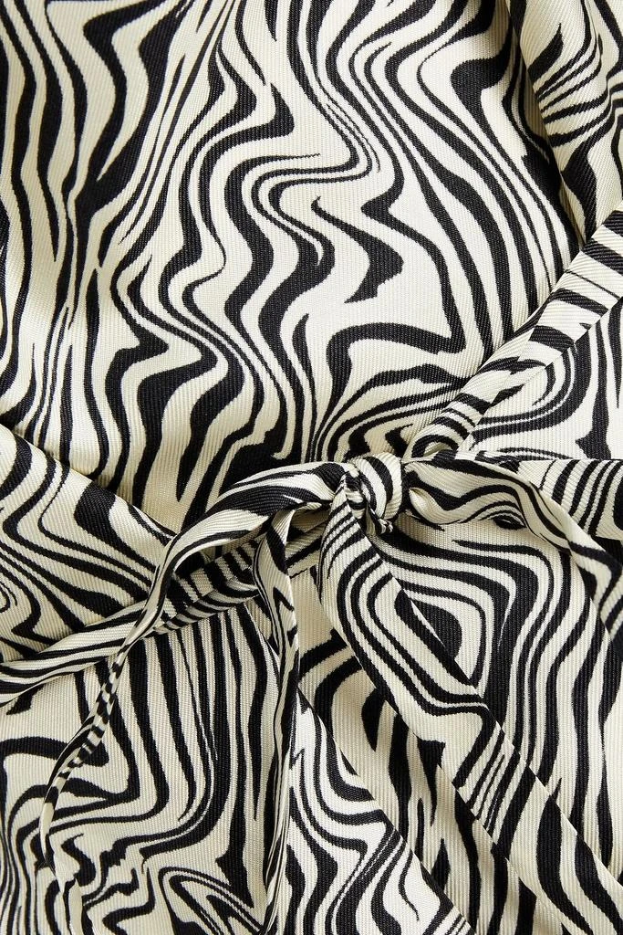 Sandro Belted zebra-print silk-twill dress 4