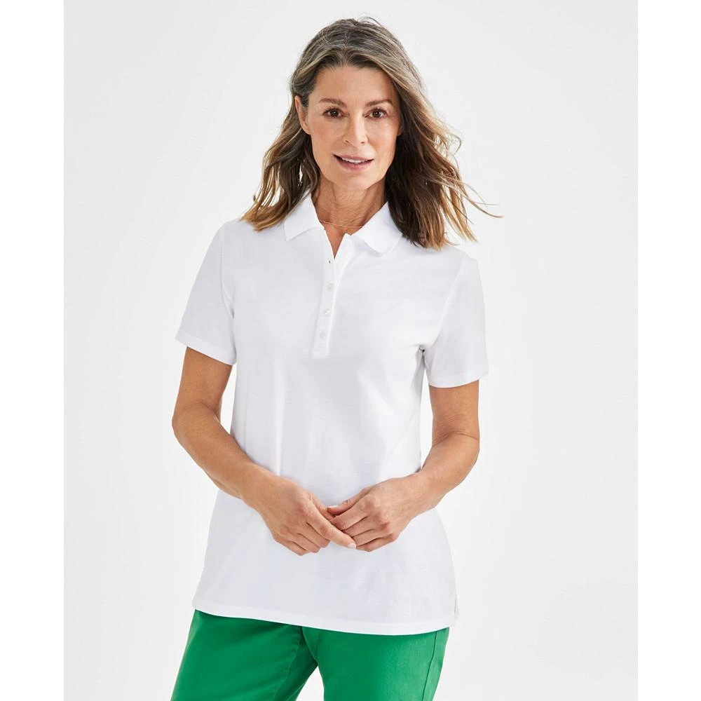Style & Co Women's Short-Sleeve Cotton Polo Shirt, Created for Macy's 1