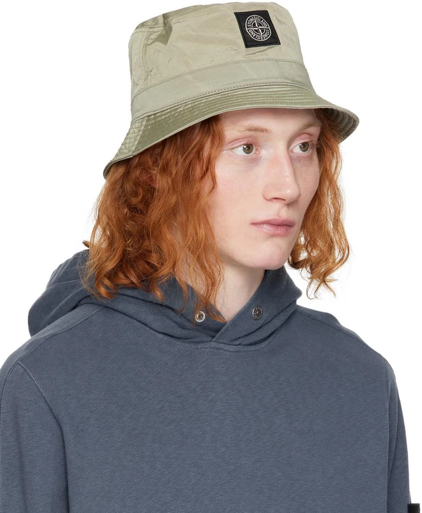 Stone Island Khaki Nylon Metal Bucket Hat 2