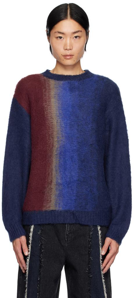 JieDa Navy & Burgundy Gradation Sweater