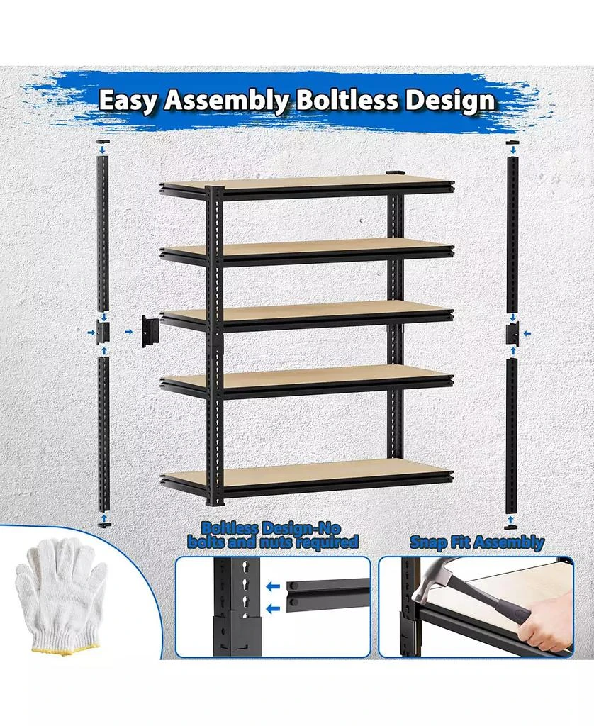 Lovmor 36 in W x 72 in H x 18 in D Adjustable MDF Heavy Duty Metal Shelving Unit 5