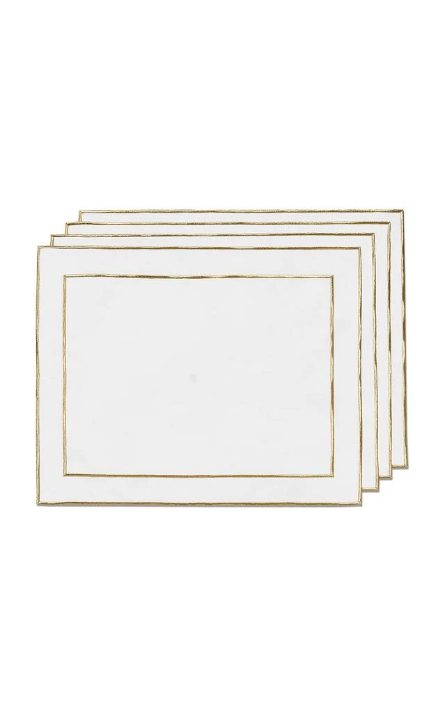 Tiffany 
Co. Tiffany 
Co. - Set-of-Four Small Embroidered Linen Placemats - Gold - Moda Operandi