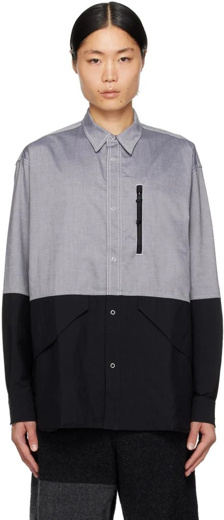 Comme des Garcons Gray & Black Paneled Shirt 1