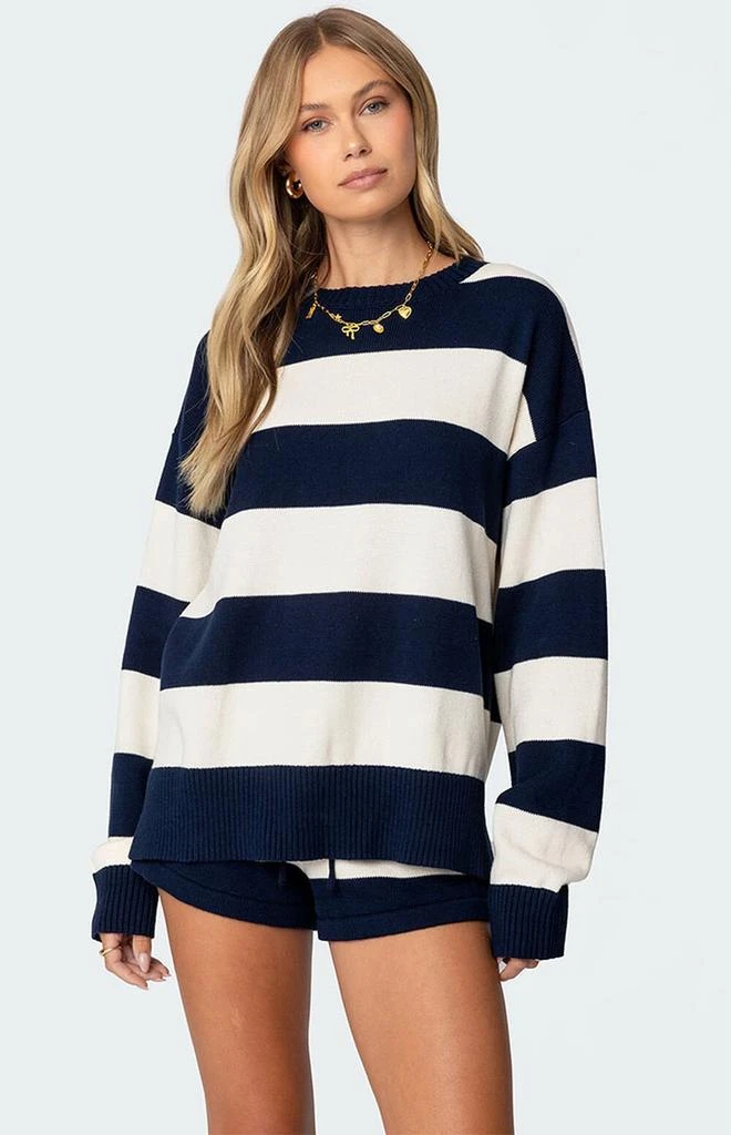 Edikted Riley Oversized Striped Sweater 1