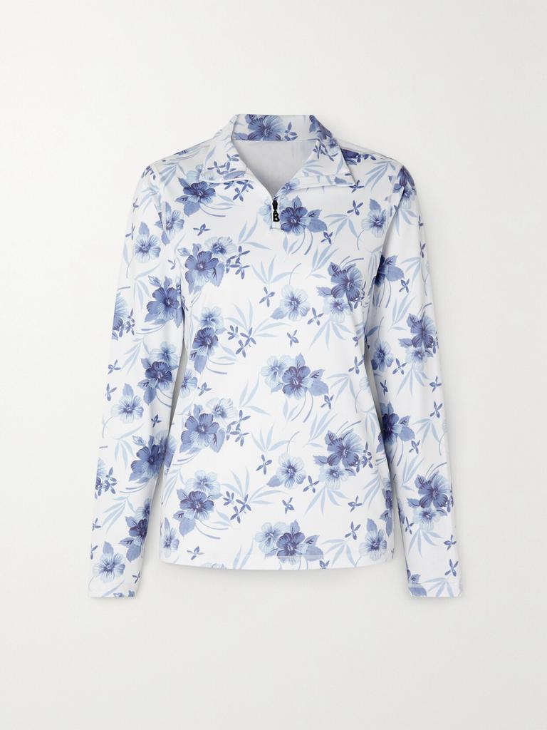 Bogner Fire+Ice X Loveshackfancy “ilvy” 花卉印花科技平纹布高领上衣