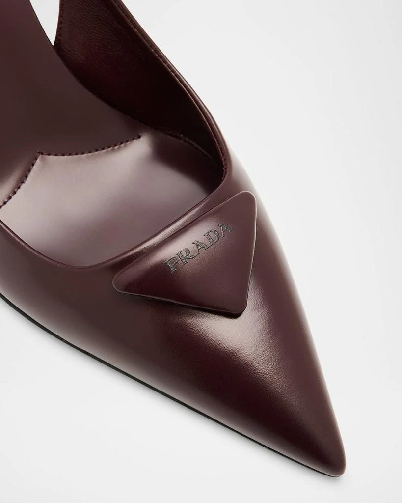 Prada Patent Padded Triangle Slingback Pumps 6