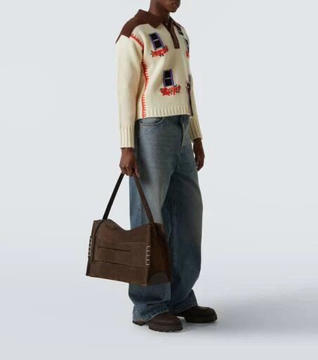 JW Anderson Loafer Large suede shoulder bag 7