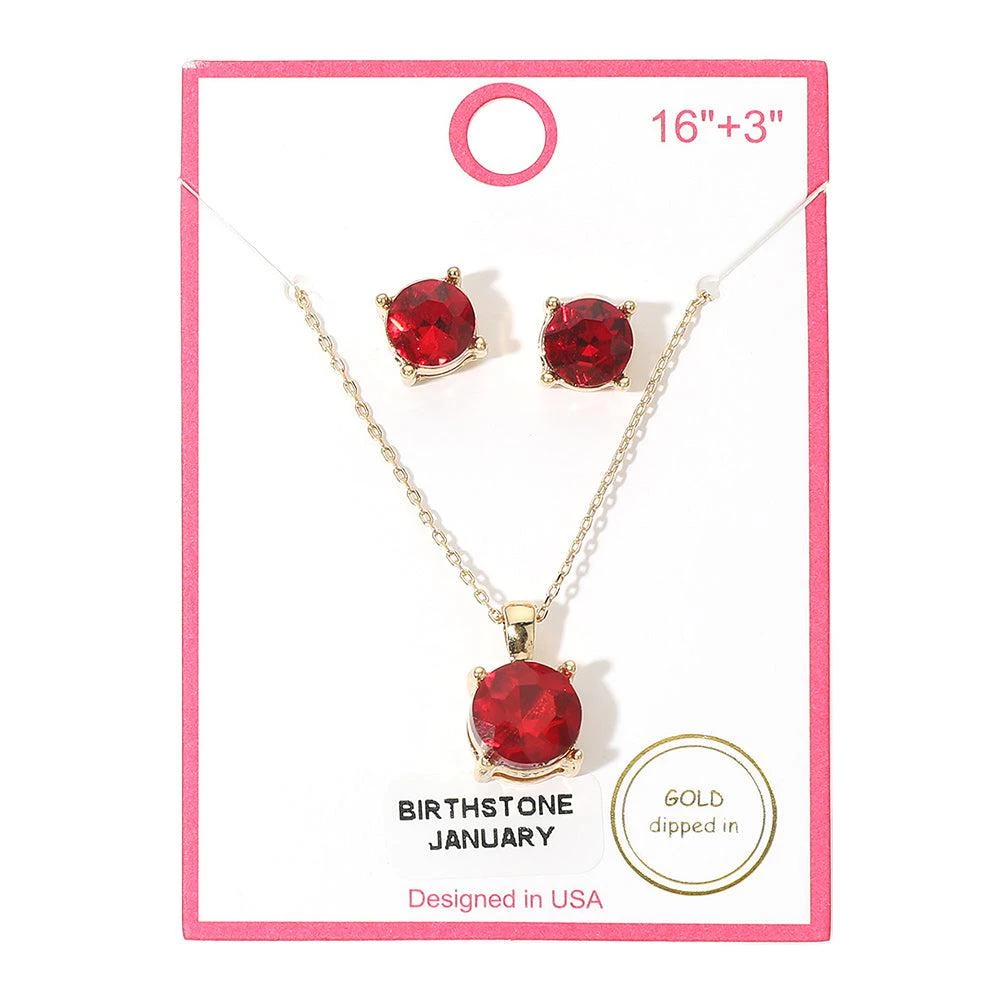 FASHNZFAB JANUARY - Gold Dipped Birthstone Pendant Necklace 2