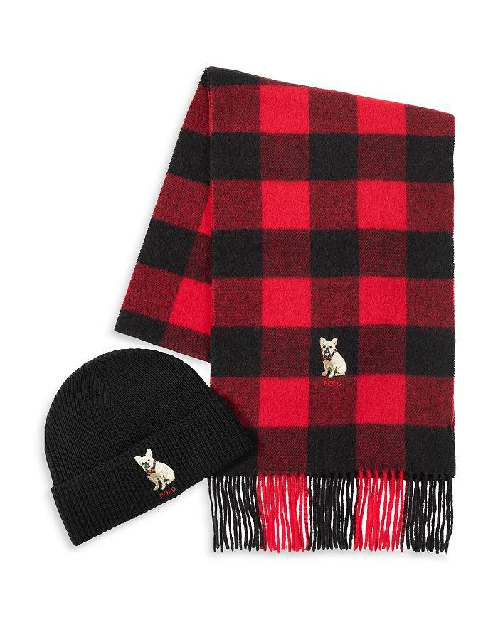 Ralph Lauren Husky Dog Beanie & Scarf Gift Set 1