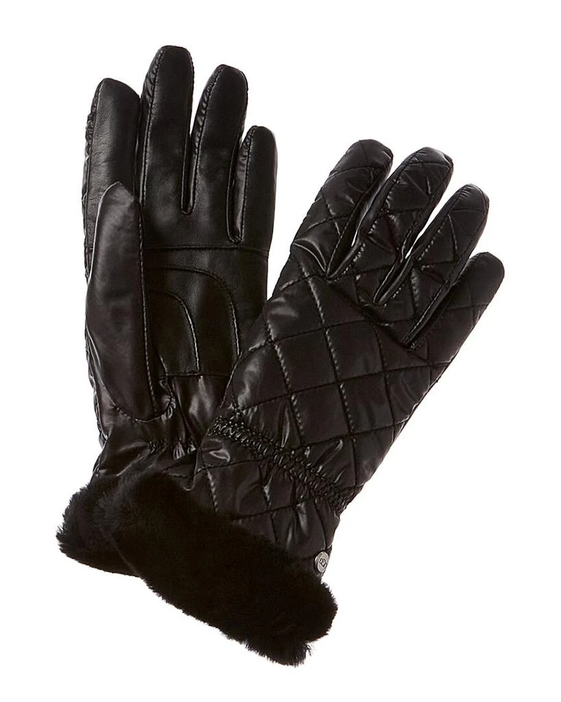 UGG All Weather Quilted Leather-Trim Gloves 1
