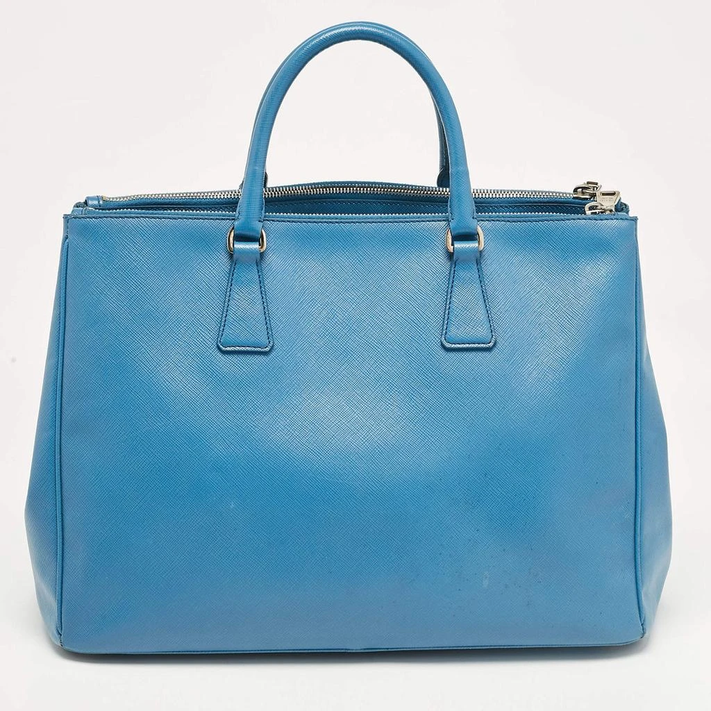 Prada Prada Blue Saffiano Lux Leather Large Double Zip Tote 4