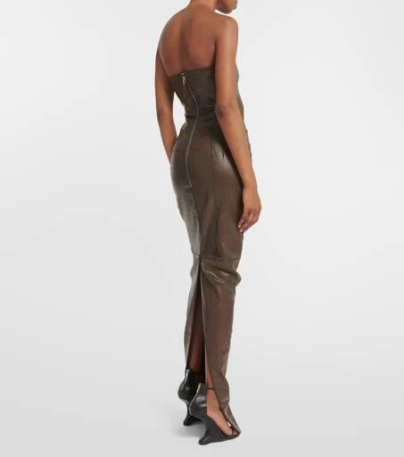 Rick Owens Strapless coated denim gown 3