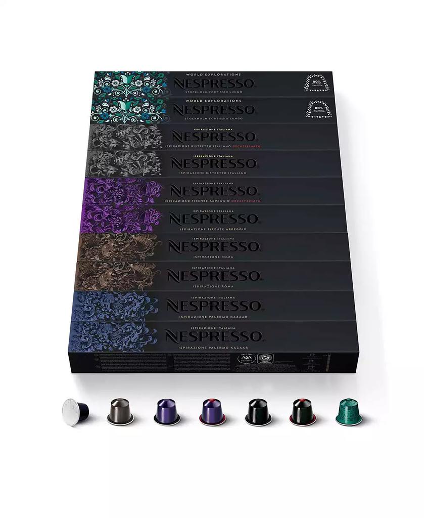 Nespresso Capsules OriginalLine , Best Seller Variety Pack, Dark Roast Espresso Coffee, 100-Count Espresso Pods