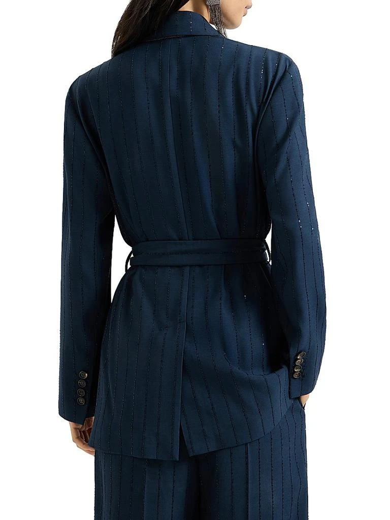 Brunello Cucinelli Dazzling Chalk Stripe Blazer with Monili 3