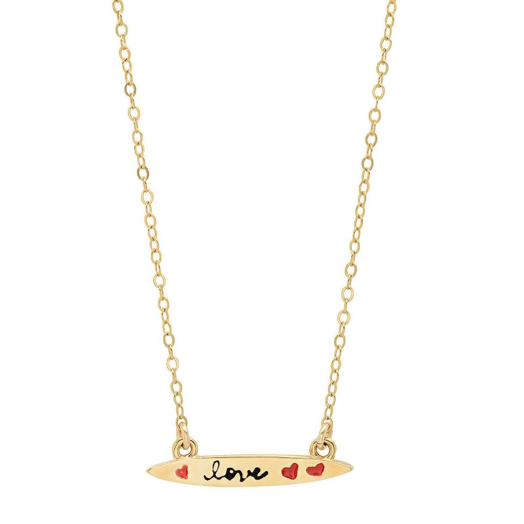 Jessica Elliot Women
s Enamel Small Surfboard Necklace - Love
