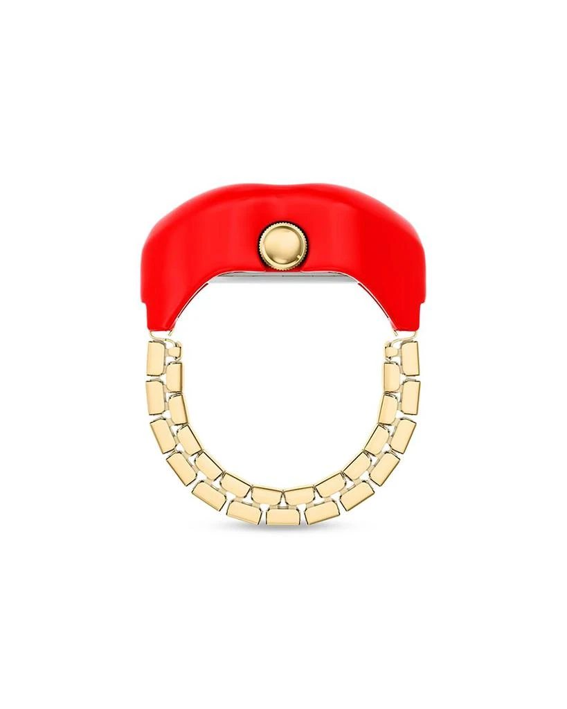 Fossil Red Lips Watch Ring, 23mm x 6mm 2