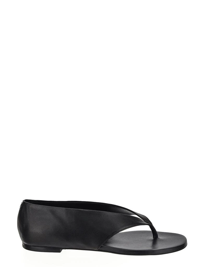 courreges Oblique Wedged Leather Sandals 1