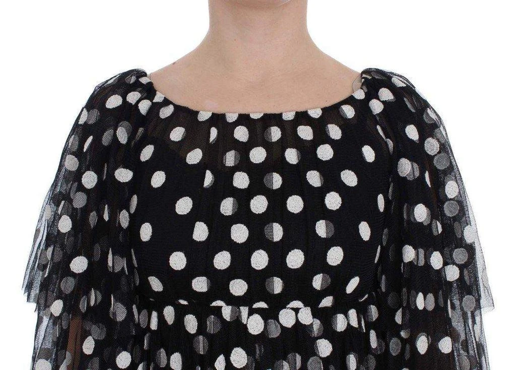 Dolce & Gabbana Dolce & Gabbana  Black White Polka Dotted Ruffled Dress 5