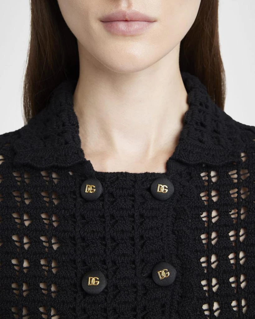Dolce 
Gabbana Double-Breasted Crochet Knit Crop Jacket 4