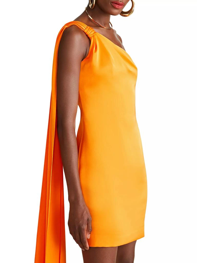 HALSTON Jax One-Shoulder Satin Minidress 6