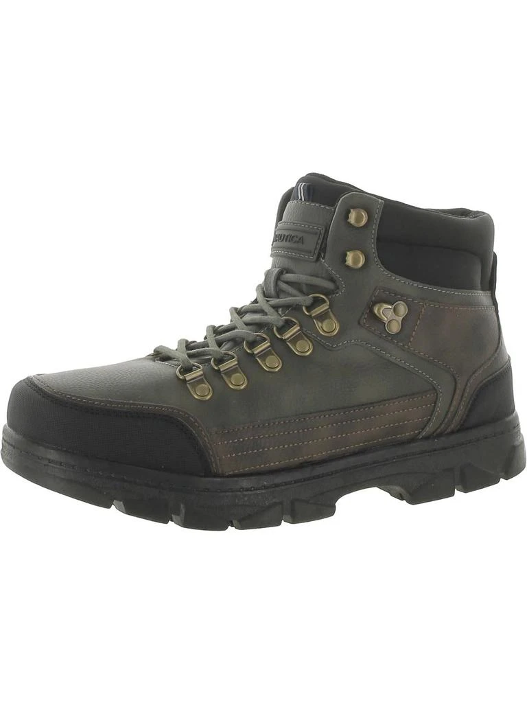 Nautica Kolby Mens Faux Leather Hiking Boots 1
