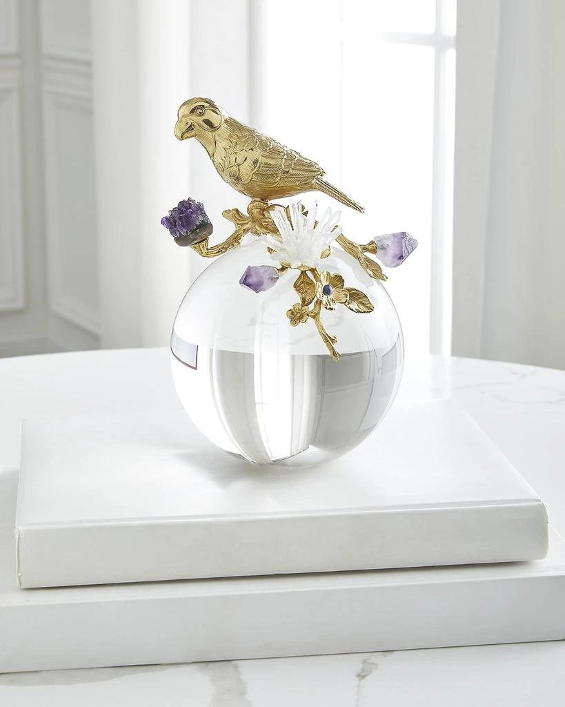 John Richard Brass Parrot and Amethyst Sculpture I 1