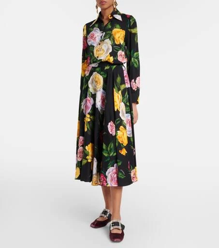 Dolce 
Gabbana Embellished leather-trimmed velvet flats 3