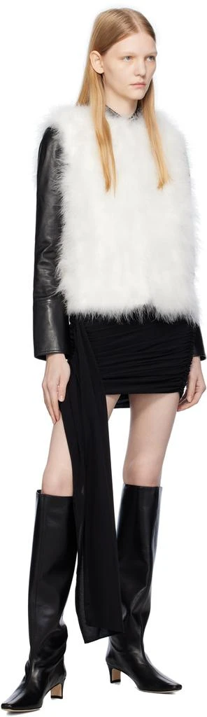 Yves Salomon White Round Neck Feather Vest 4