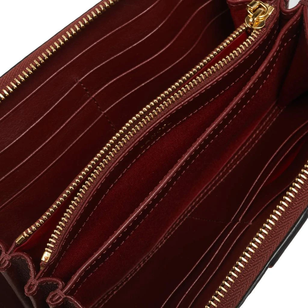 LANCEL Lancel Burgundy Leather Logo Zip Around Wallet 2