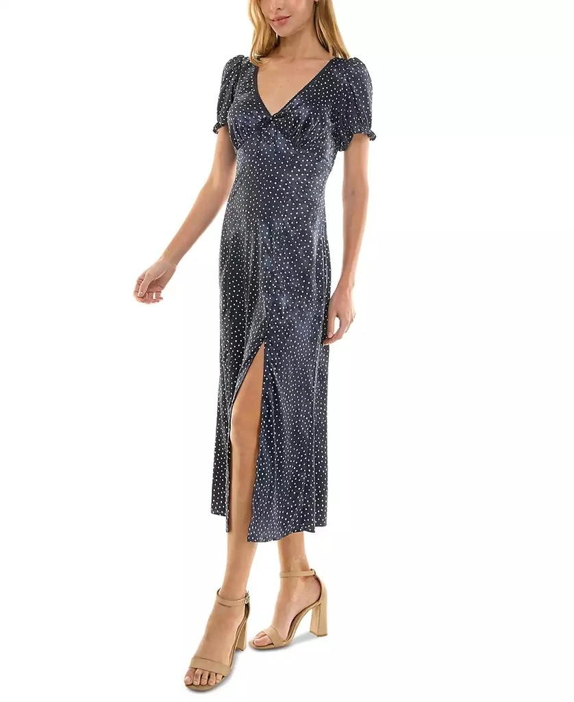 Crystal Doll Juniors' Printed Jacquard Satin Midi Dress 2