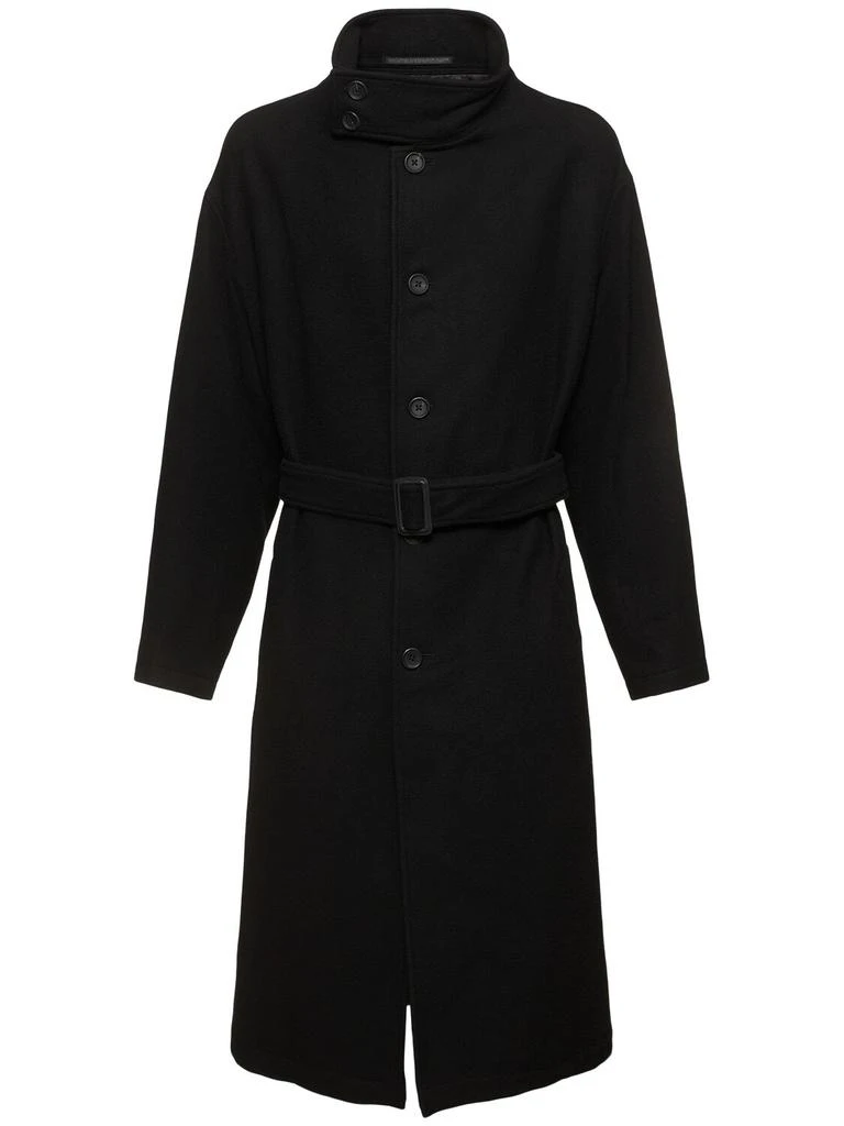 YOHJI YAMAMOTO J-stand Collar Wool Blend Coat 1