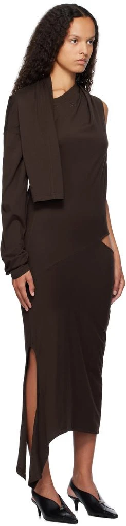 Courrèges Brown Off Shoulder Midi Dress 2