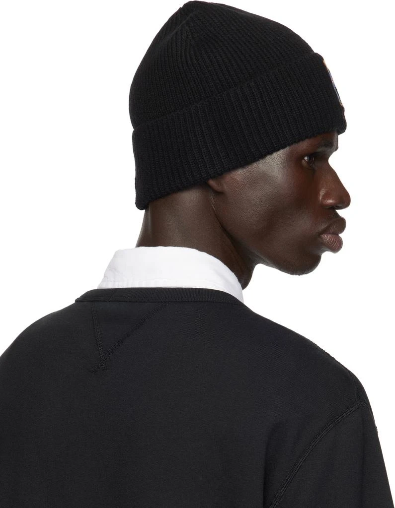 Ralph Lauren Black Solid Flag Bear Beanie 3