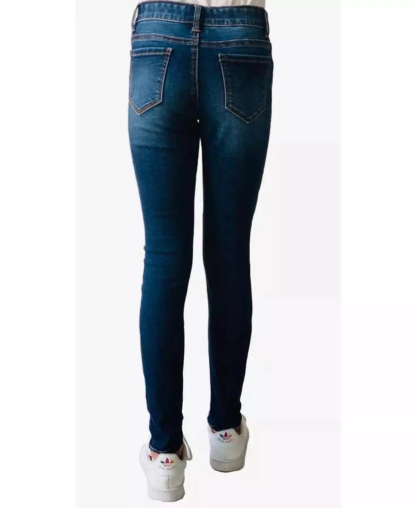 Imperial Star Big Girls Destructed Denim Dark Wash Skinny Jeans 2