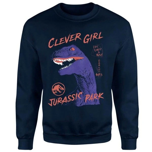 Shop Jurassic Park Life Finds A Way Raptor Sweatshirt Navy on