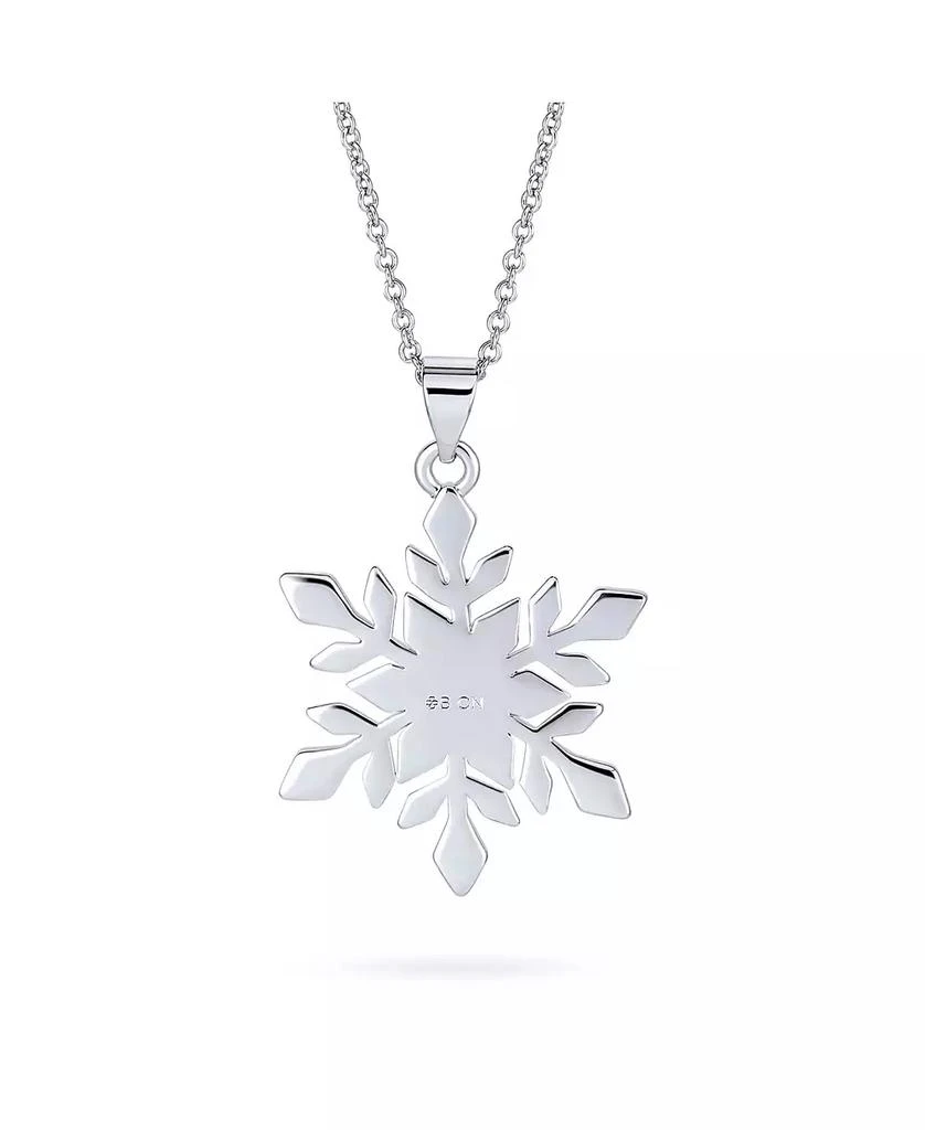 Bling Jewelry Holiday Party Christmas White Simulated Pearl Snowflake Necklace Pendant Dangling Earrings Jewelry Set For Women 4