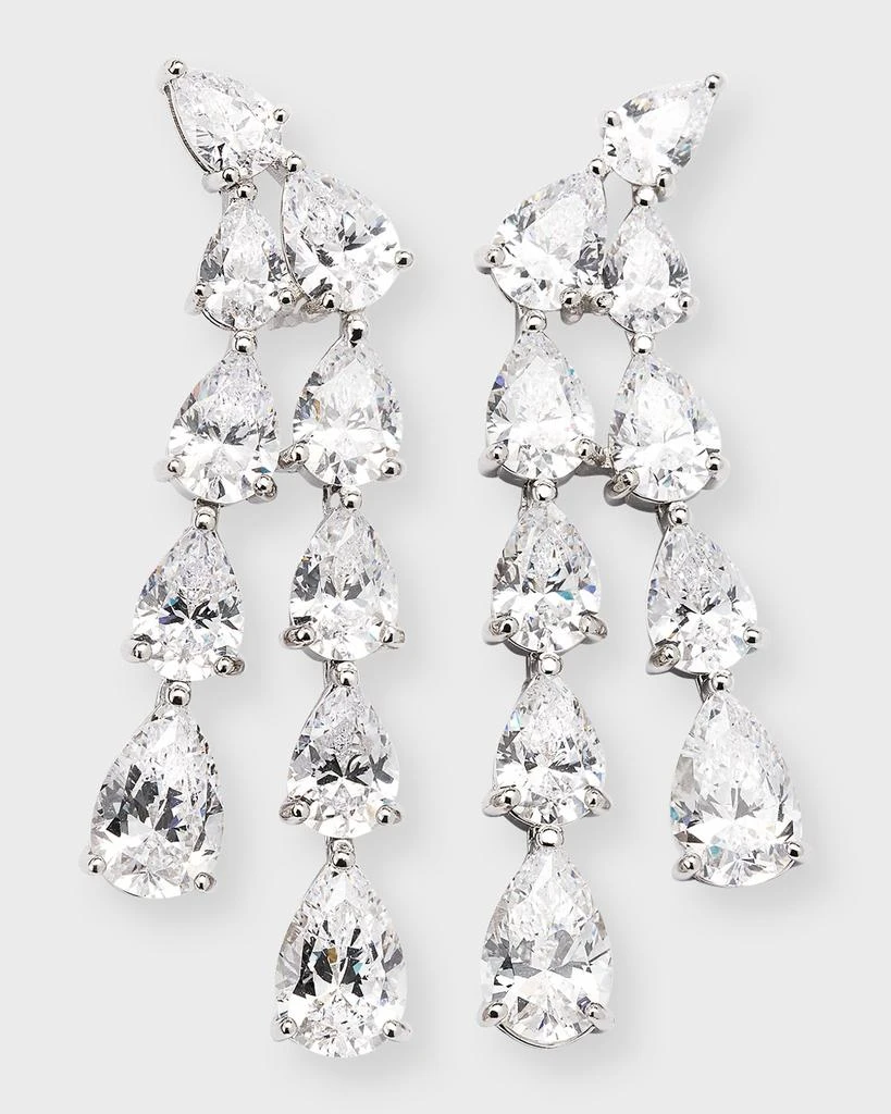 Golconda by Kenneth Jay Lane Double-Pear Cubic Zirconia Waterfall Drop Earrings 1
